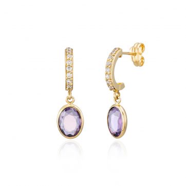 Pendientes Medio aro pavés