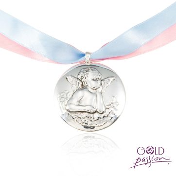 Medalla de Cuna Ángel fabricada en plata 925 MM.